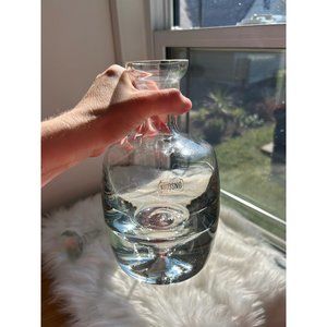 krosno very heavy glass decanter with controlled bubble alcohol bar cart MCM